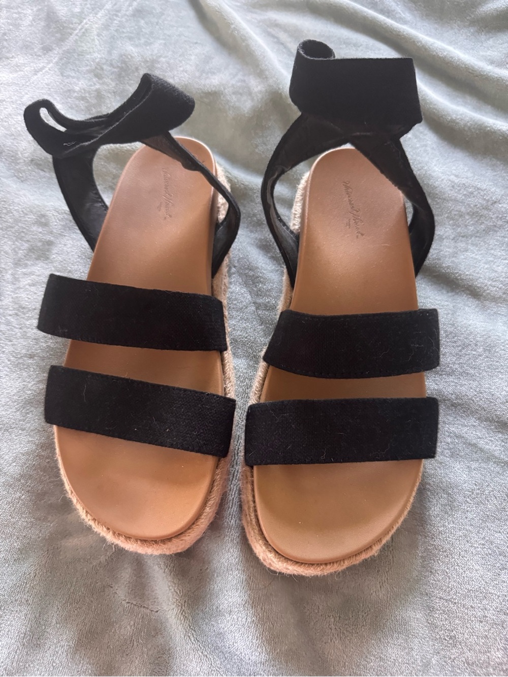 Universal Thread Black Strappy Espadrille Sandals